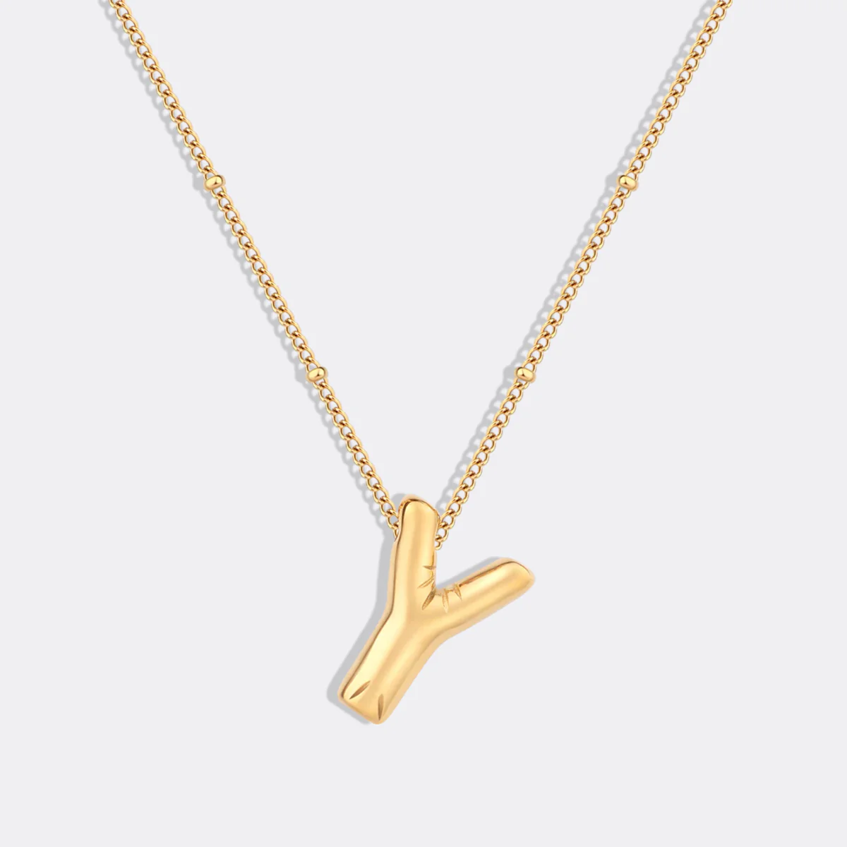 Balloon Initial Necklace with Satellite Chain