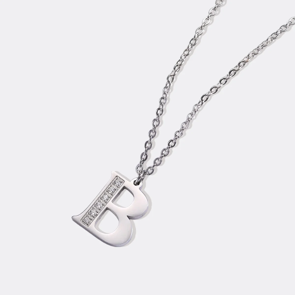 Crystal Accent Letter Satellite Necklace