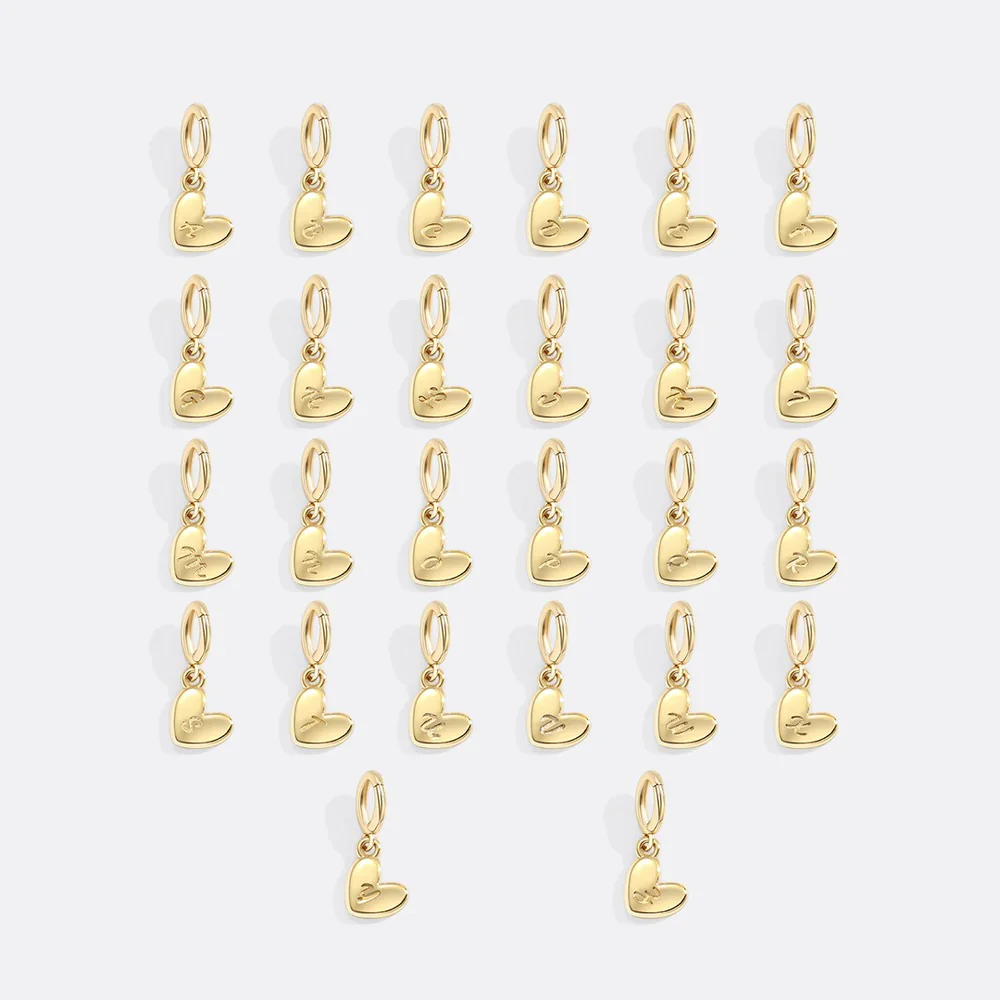 Dainty Heart Initial Charm