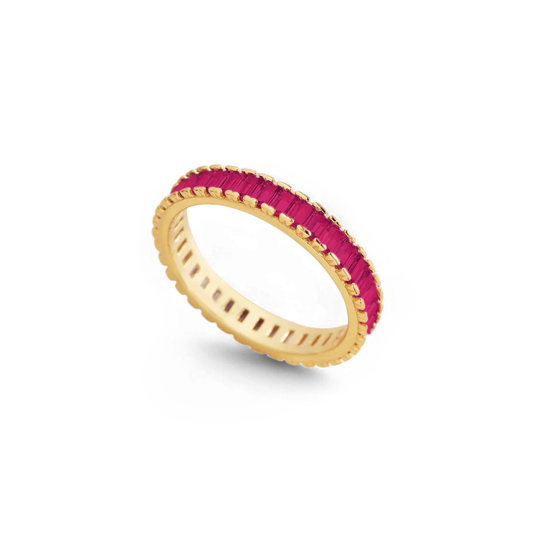 Baguette Birthstone Eternity Band