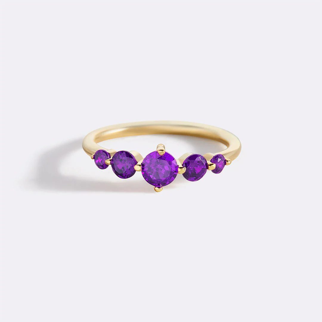 Five Stone Statement Birthstone Ring