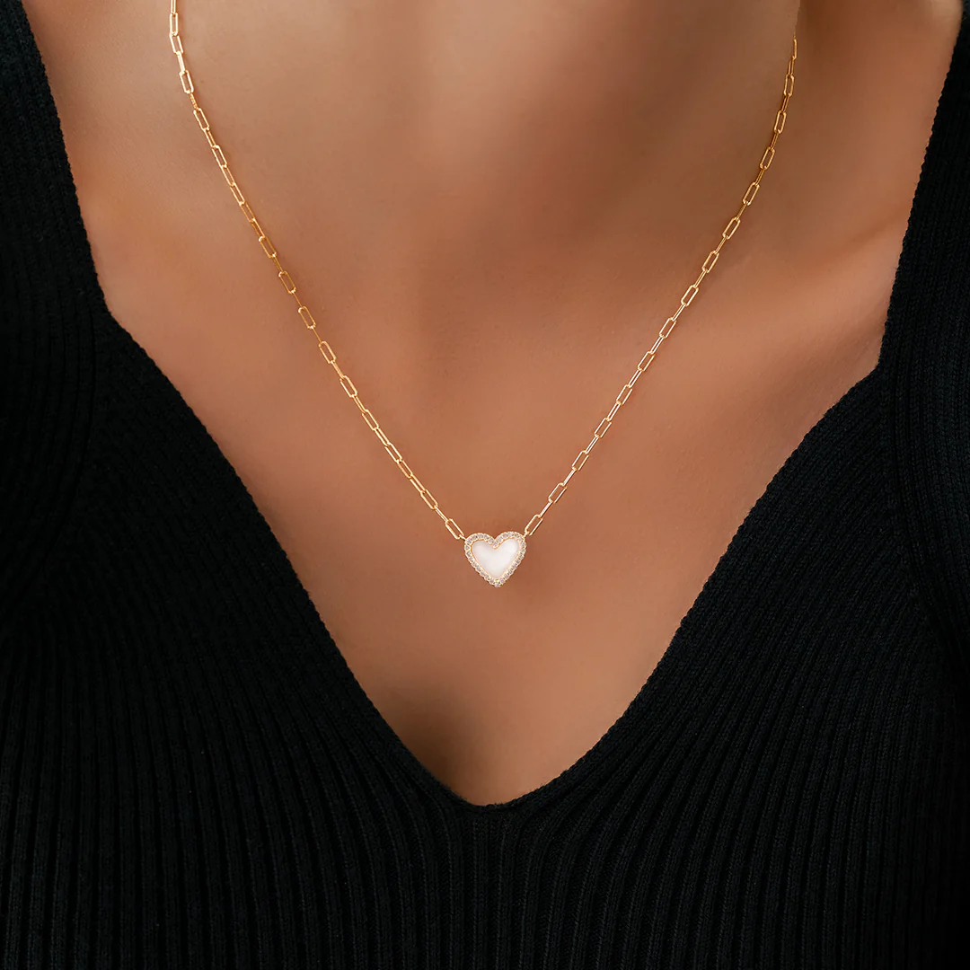 Dainty Heart Paperclip Necklace