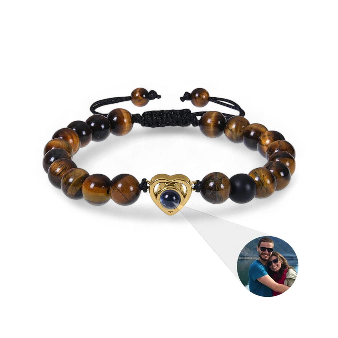 Beaded Heart Photo Bracelet