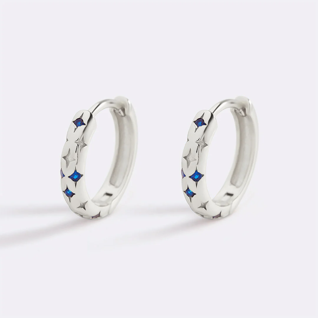 Falling Stars Huggie Hoop Earrings