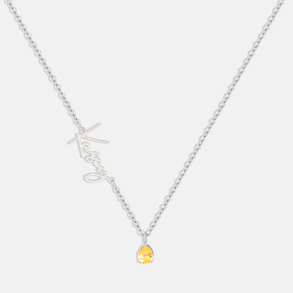 Handmade Birthstone Name Necklace