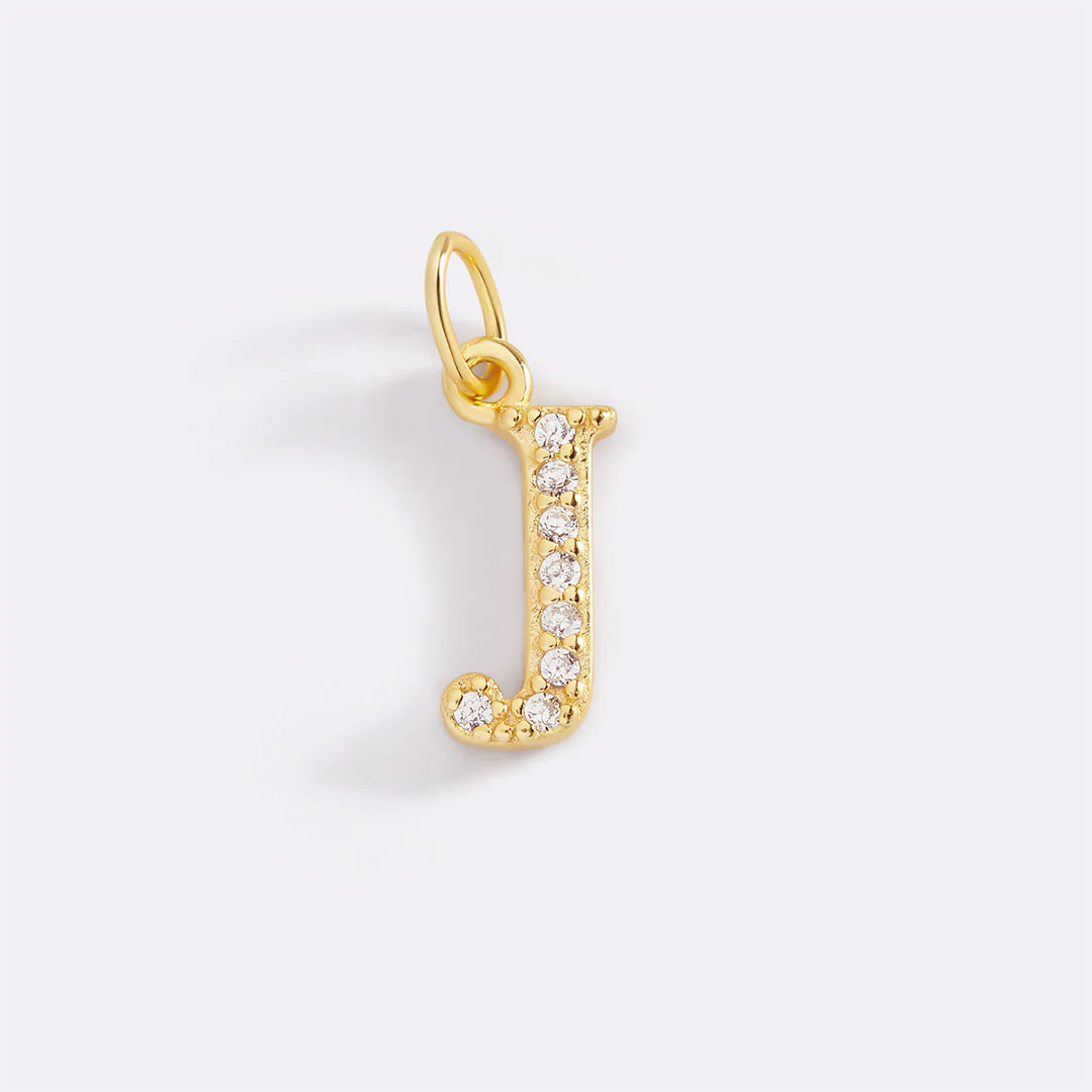 Dainty Pave Initial Charm