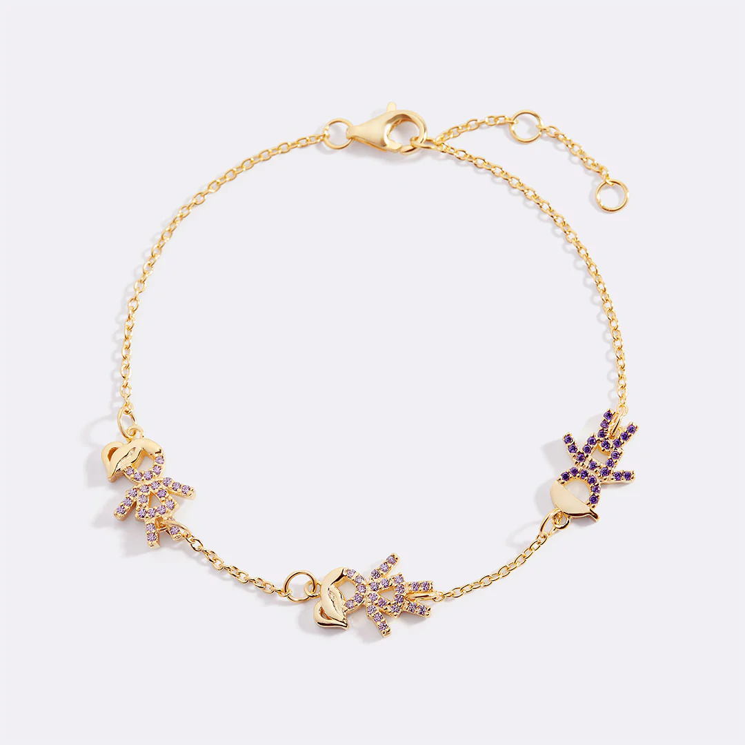 Personalized Mom Bracelet With Birthstone Kids