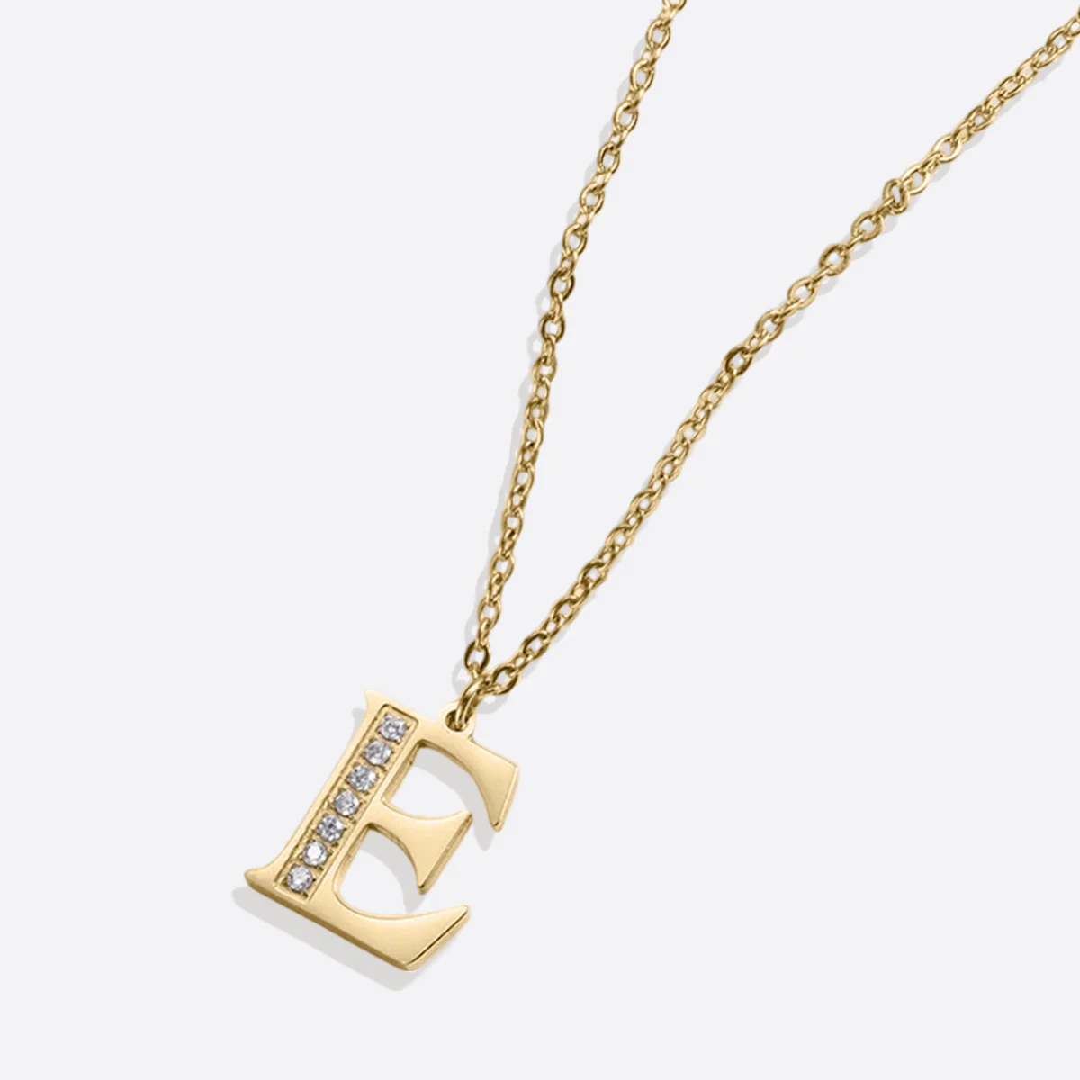Crystal Accent Letter Satellite Necklace