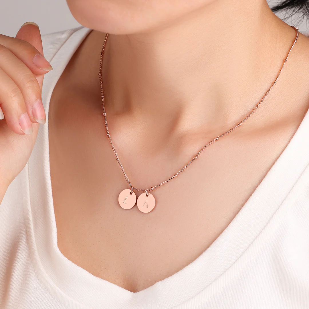 Dainty Disc Initial Necklace