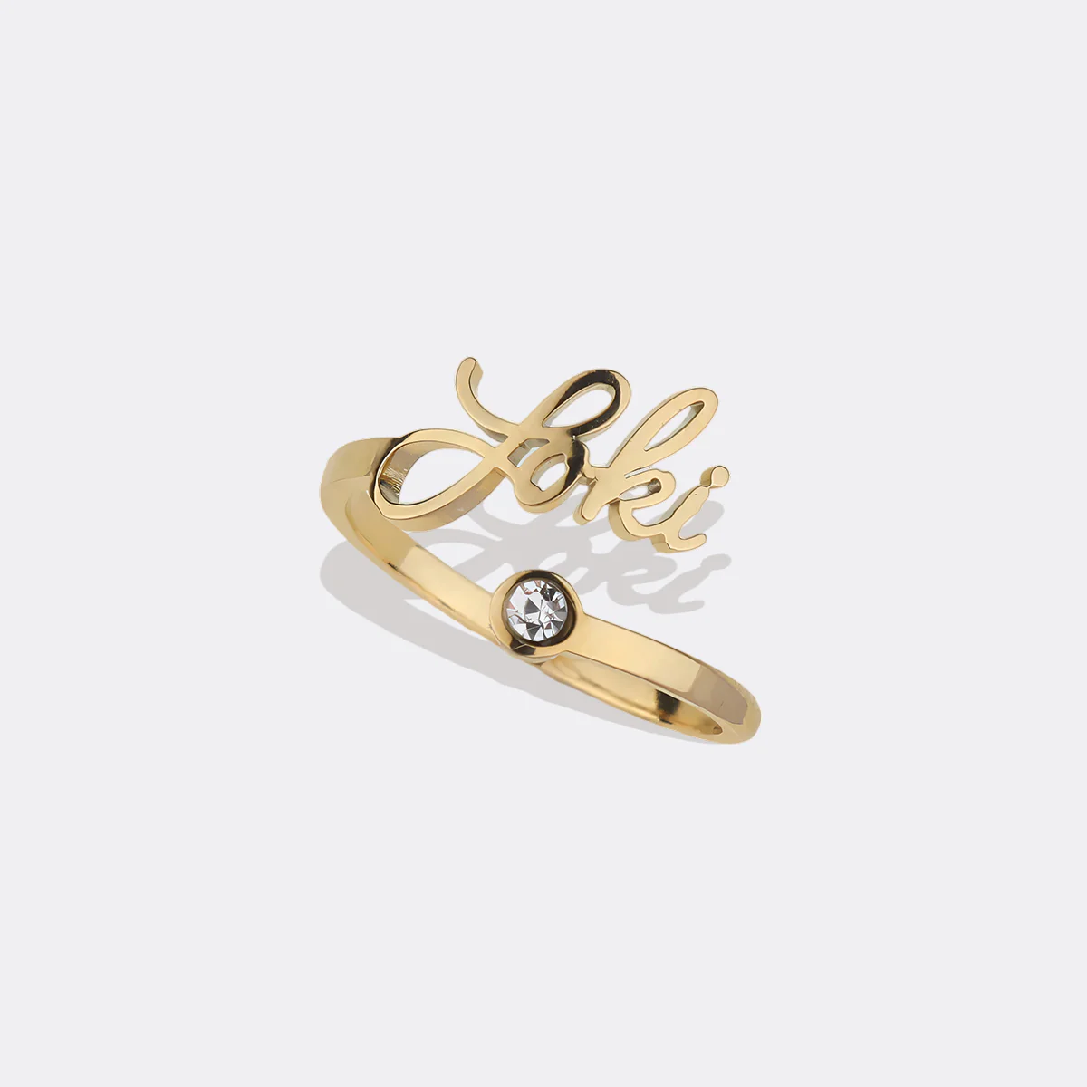 Custom Name Birthstone Ring