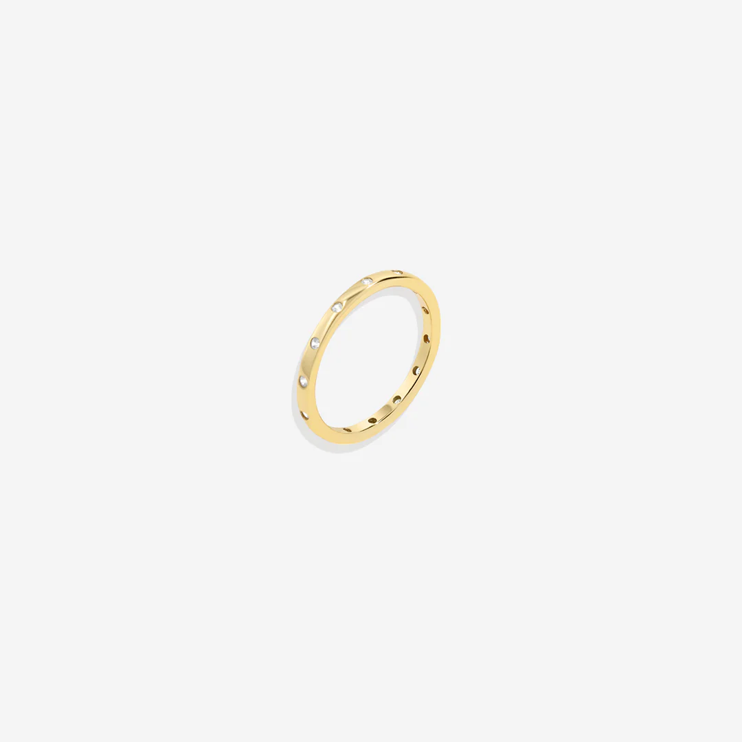 Bezel-Set Tiny Stacking Ring