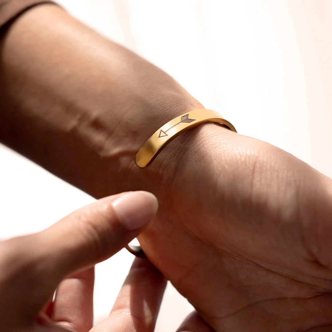 Mama Bear & Her Baby Bears Engraved Cuff Bracelet