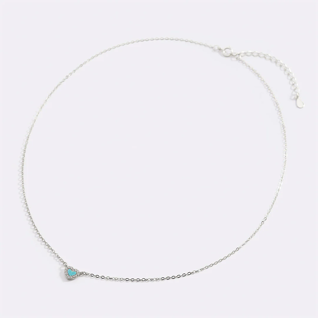 Tiny Turquoise Heart Choker
