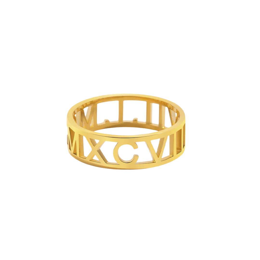 Personalized Roman Numeral Ring