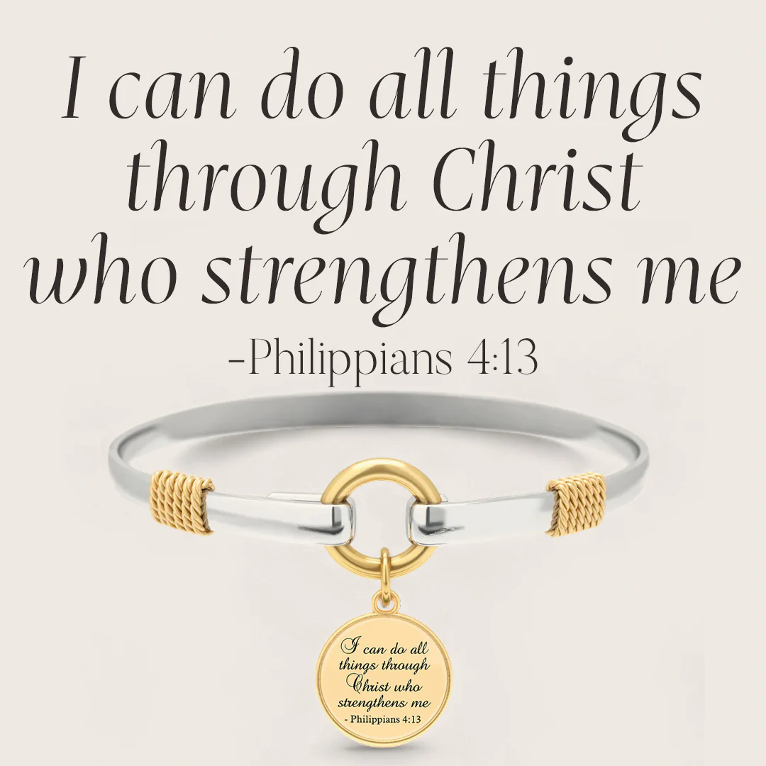 All Things Through Christ - Two-Tone Custom Charm Bracelet