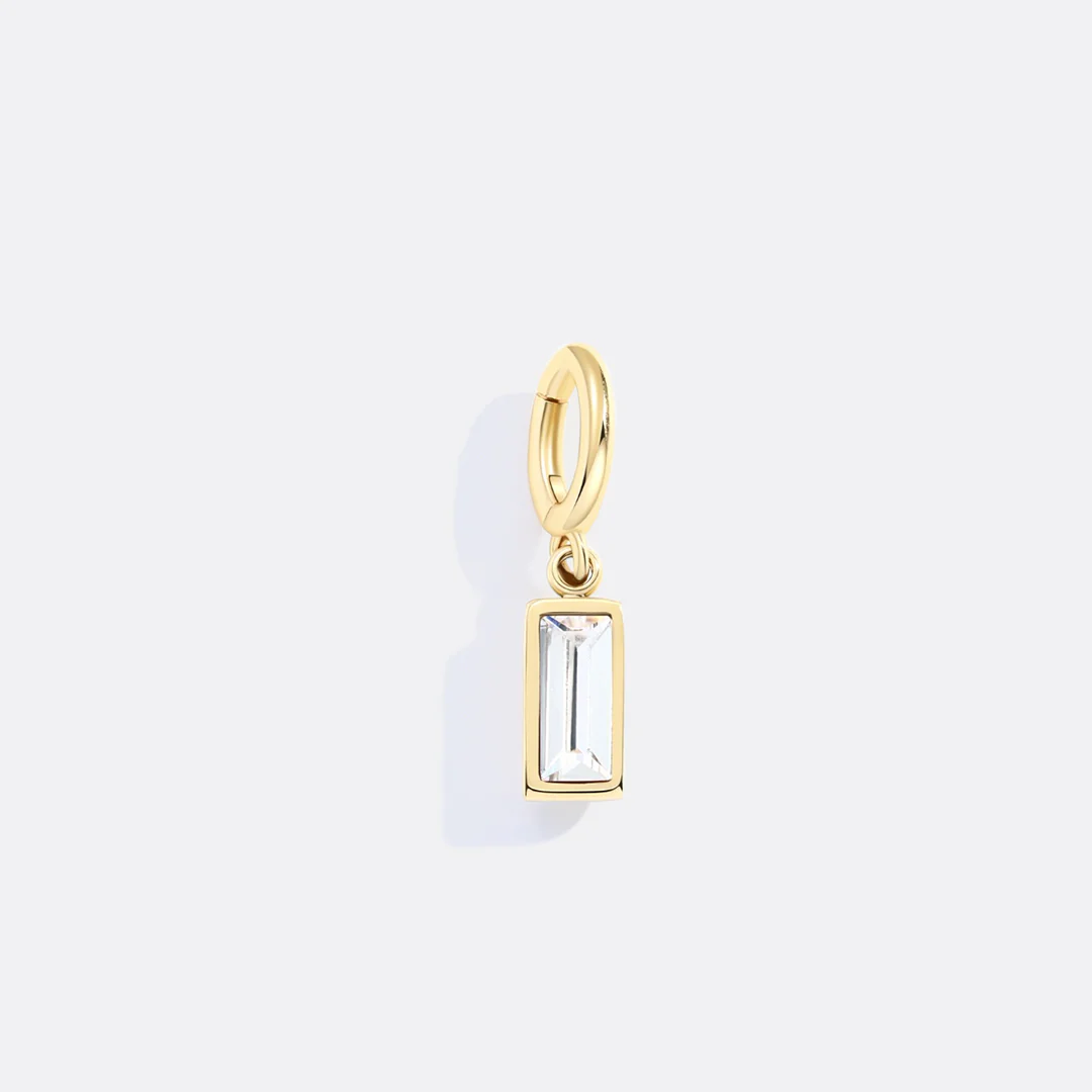 Dainty Baguette Birthstone Charm