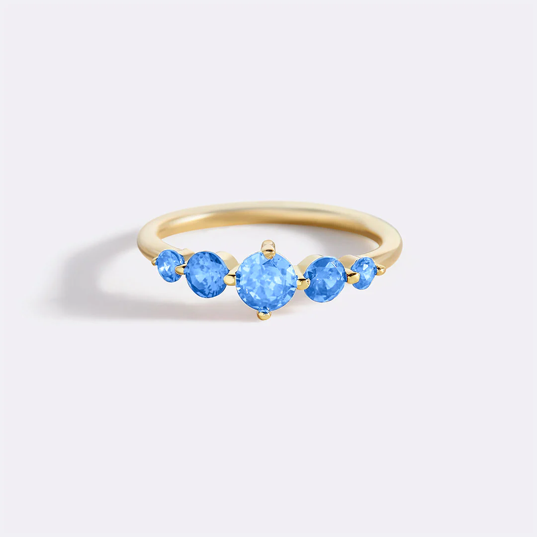 Five Stone Statement Birthstone Ring
