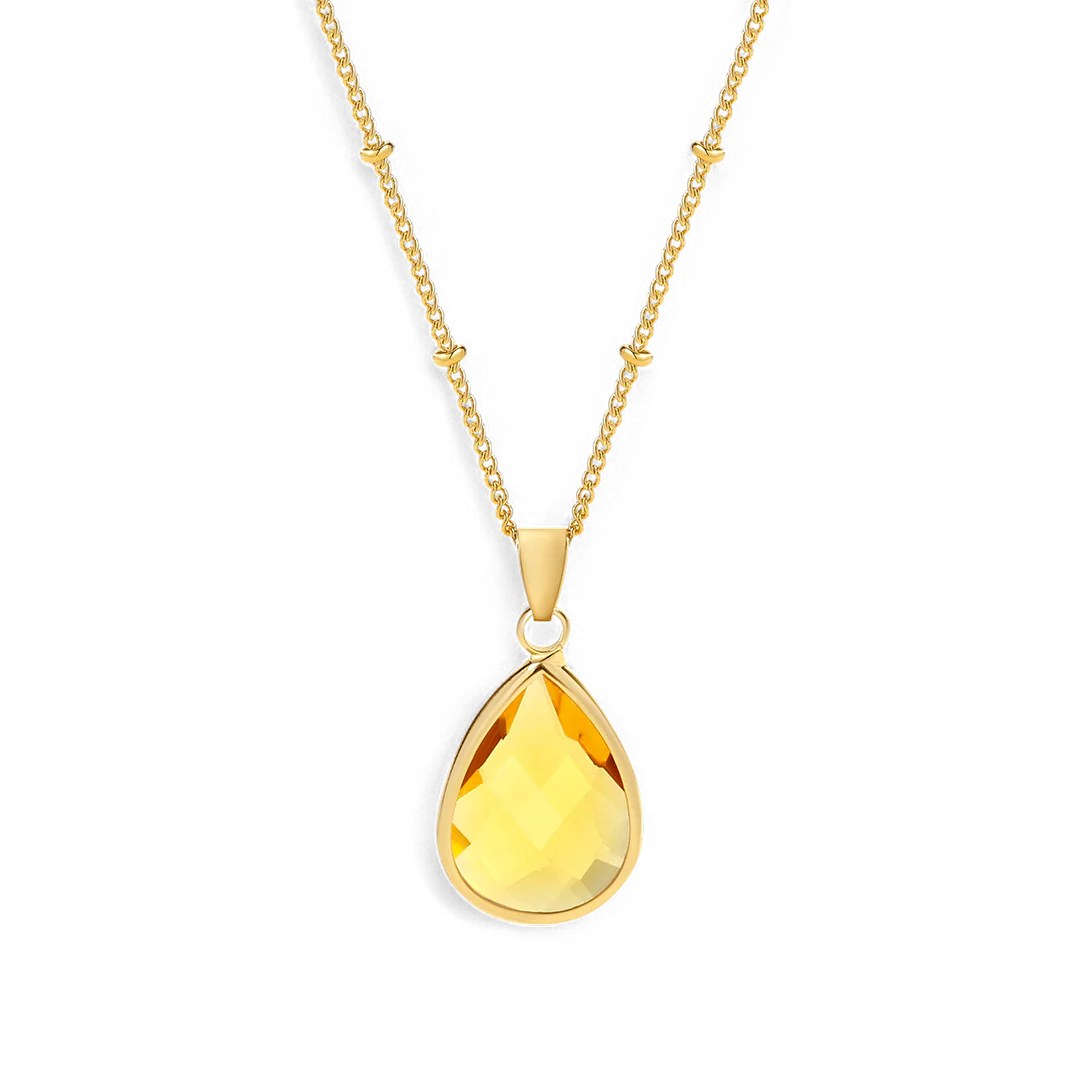 Birthstone Drop Pendant Necklace