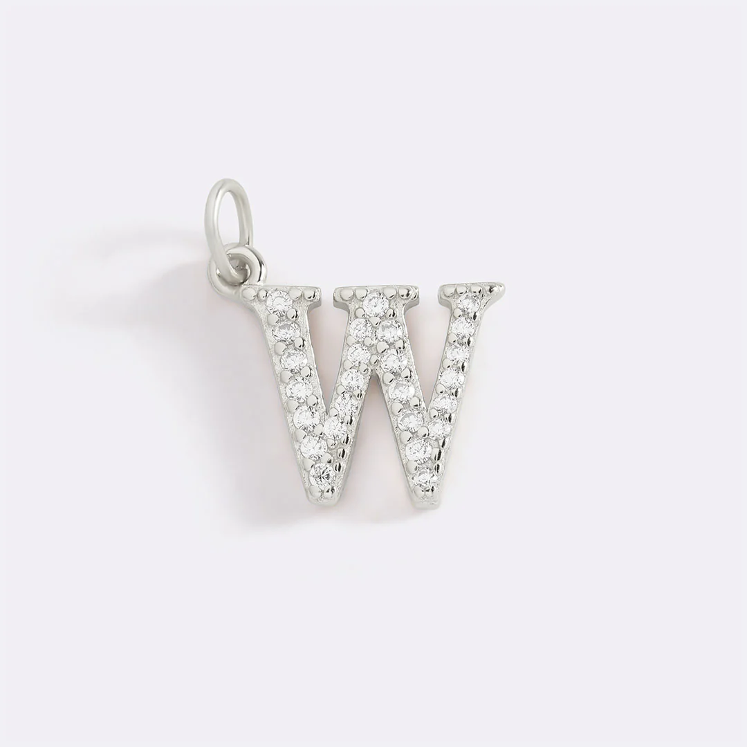 Dainty Pave Initial Charm