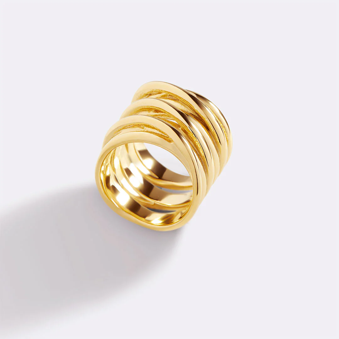 Statement Gold Coil Ring