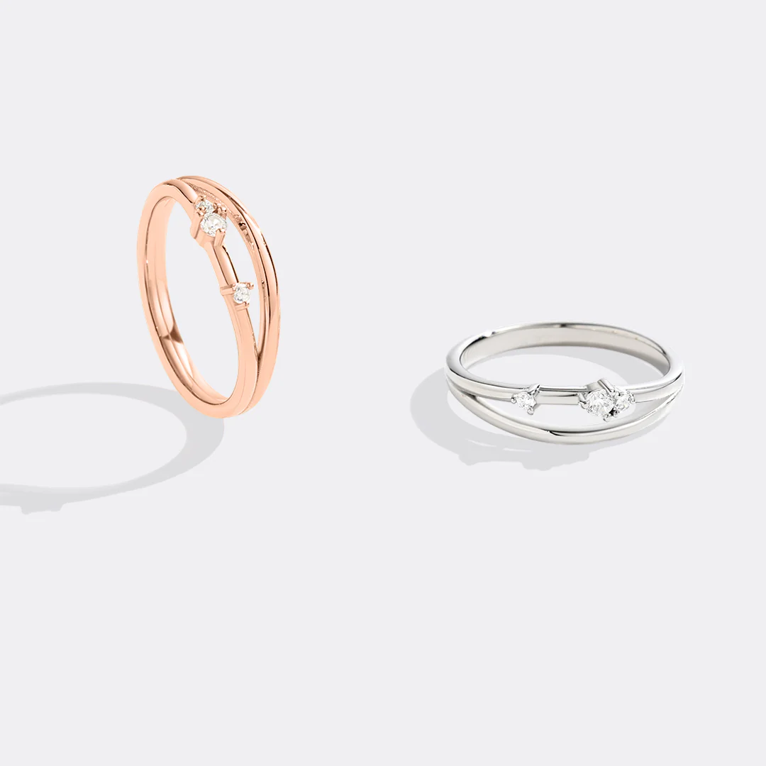 Crescent Moon Diamond Ring