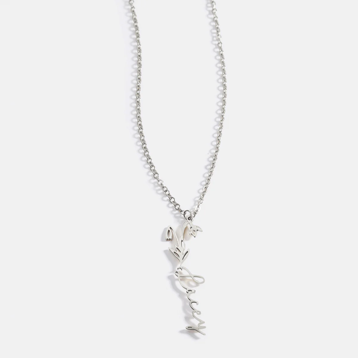 Birth Flower Name Necklace