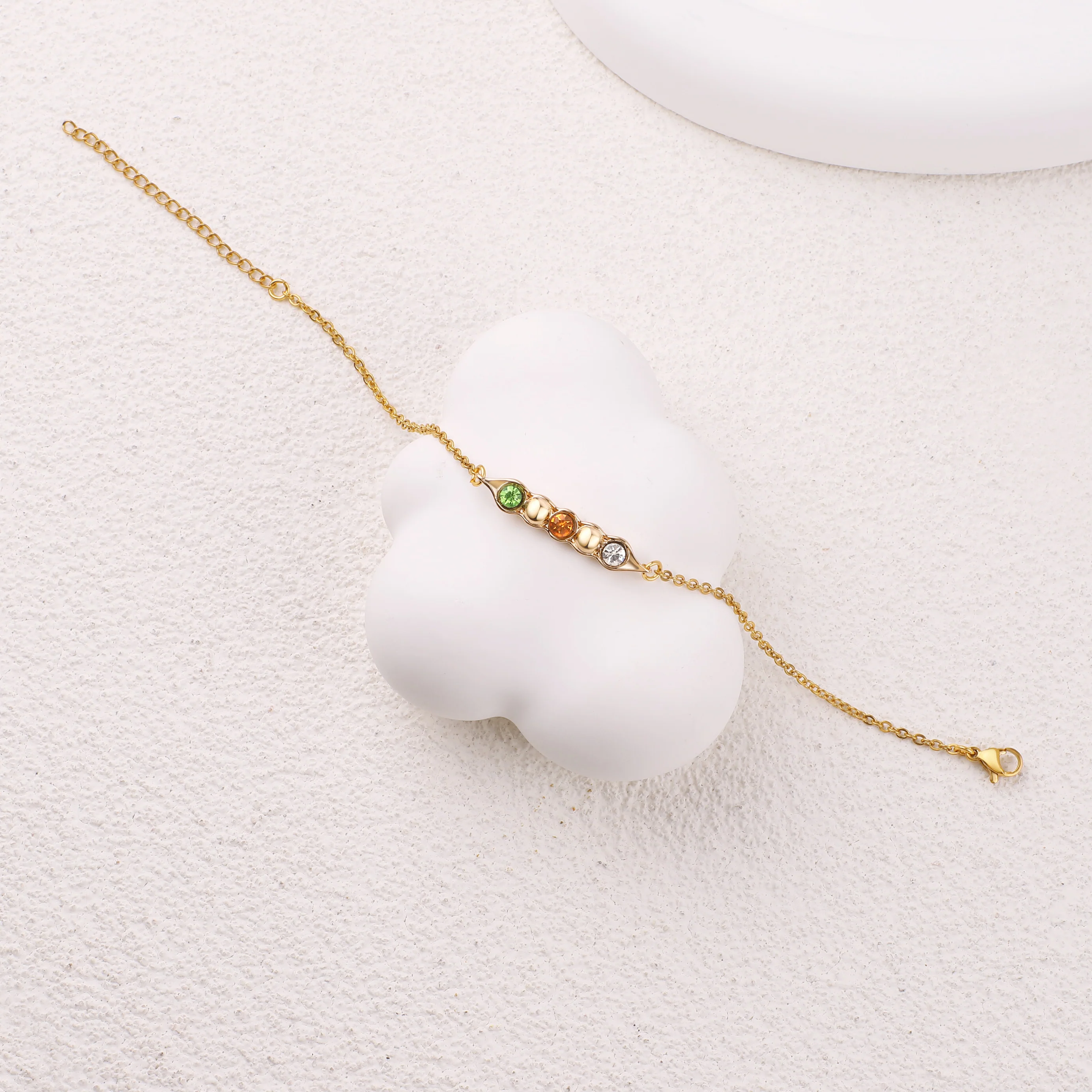 Peas in a Pod Birthstone Bracelet