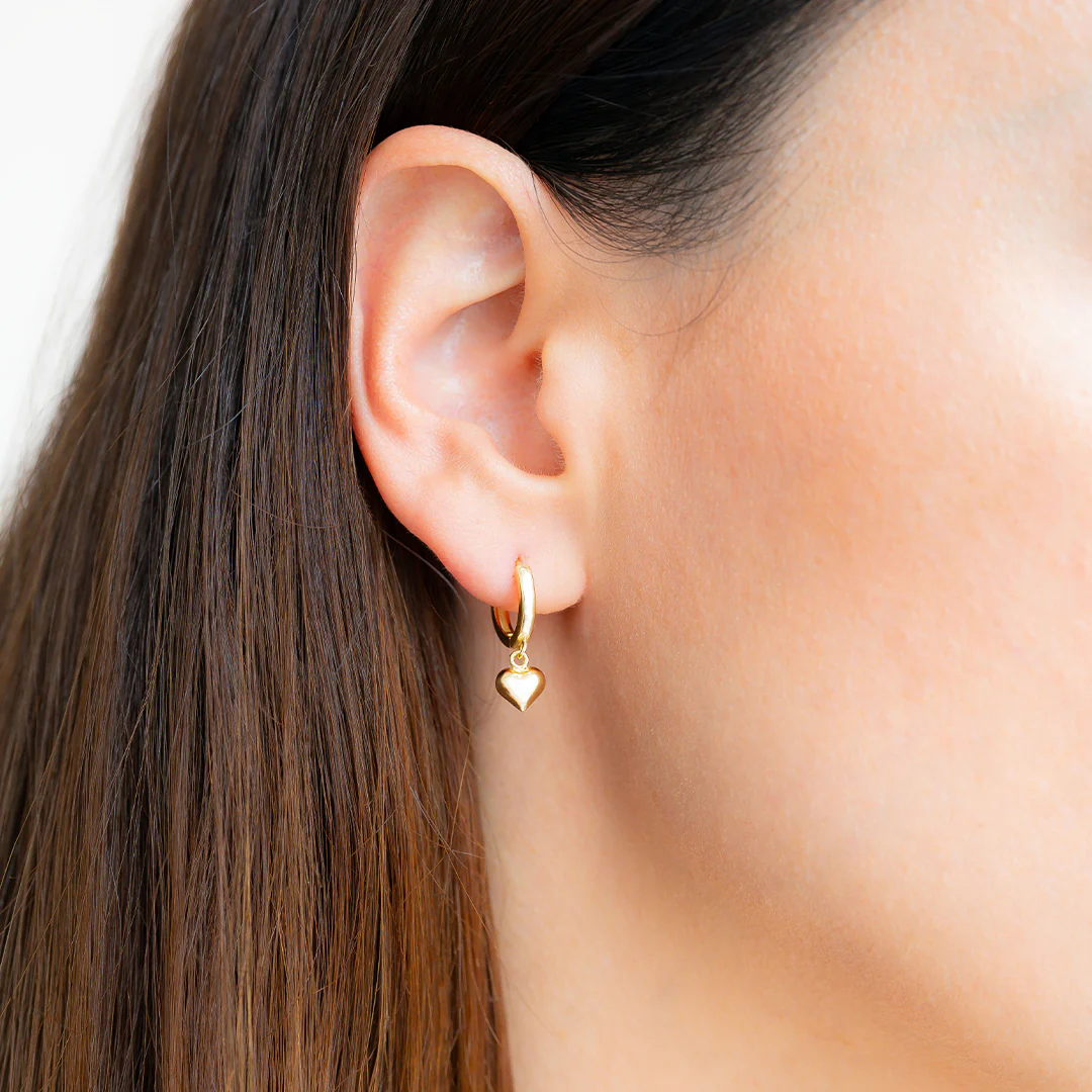 Dainty Heart Hoop Earrings