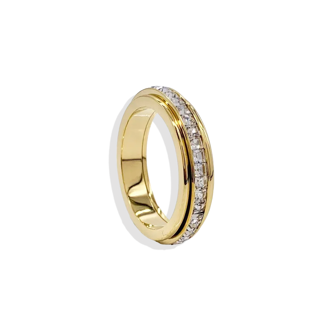 Crystal Statement Spinning Fidget Ring