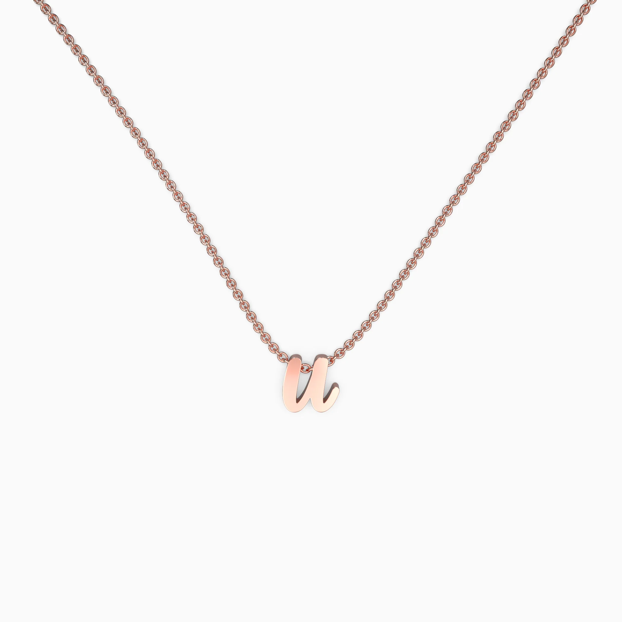 Tiny Script Initial Necklace