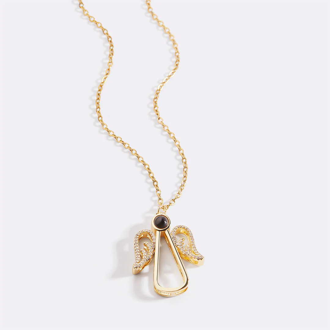 Personalized Angel Photo Charm Necklace