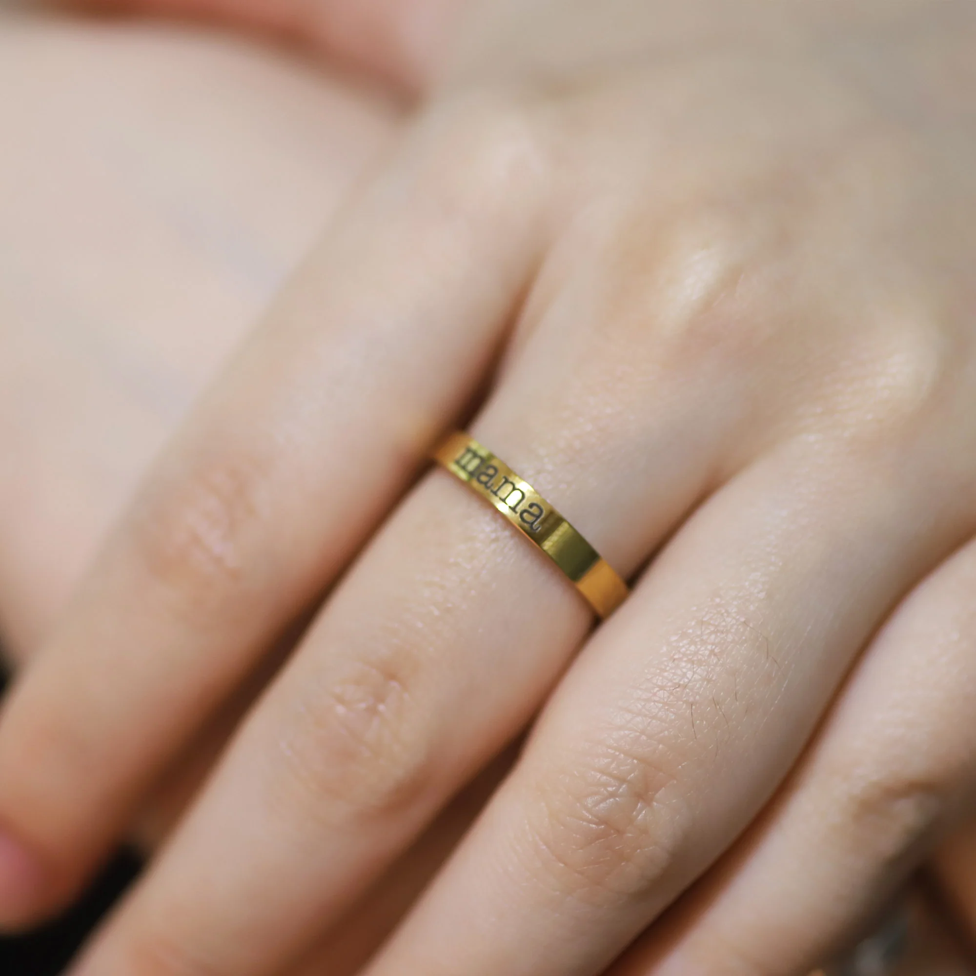 Engraved Stackable Name Ring | 3mm Band