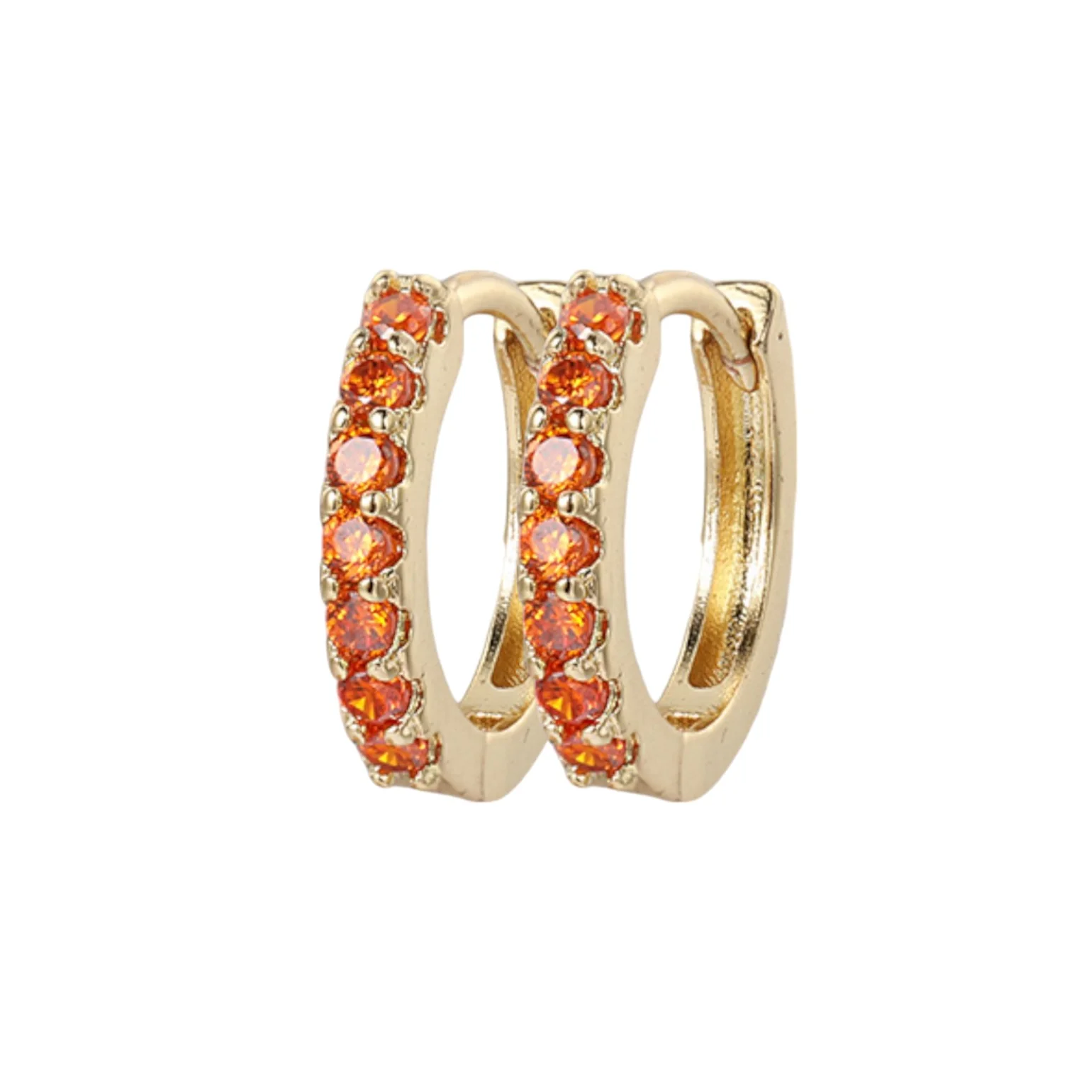 Gemstone Sleeper Huggie Hoop Earrings