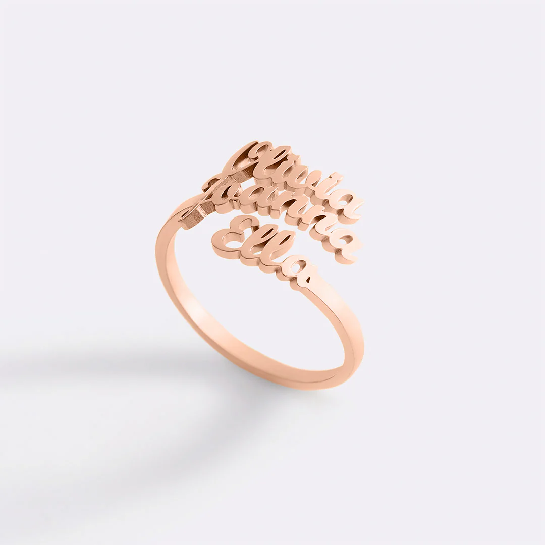 Triple Name Ring