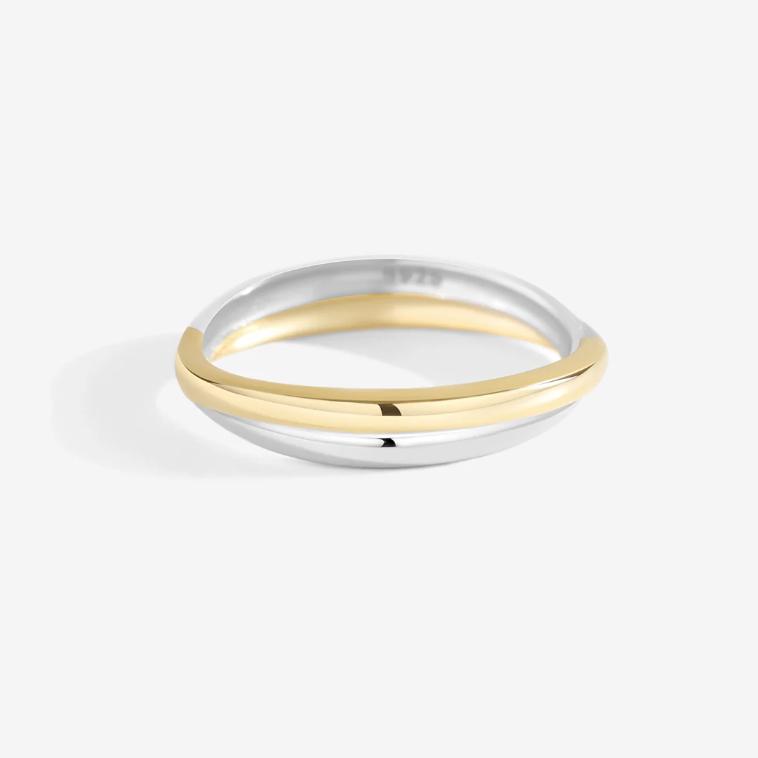 Mixed Metal Crossover Ring