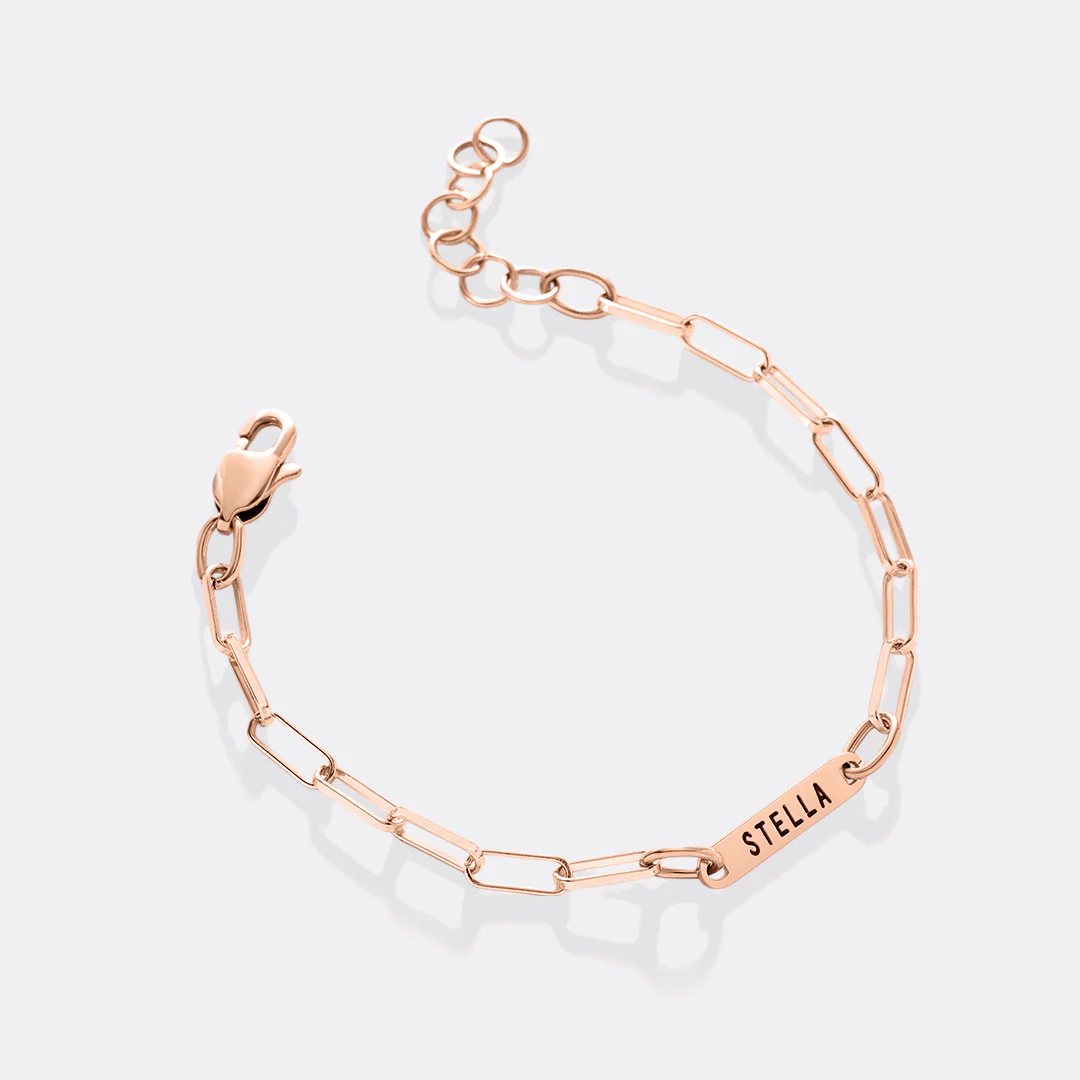 Personalized Paperclip Name Bracelet