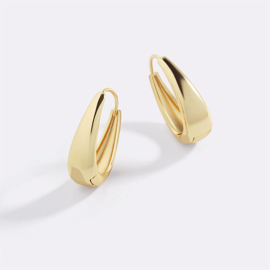 Chunky Teardrop Hoop Earrings