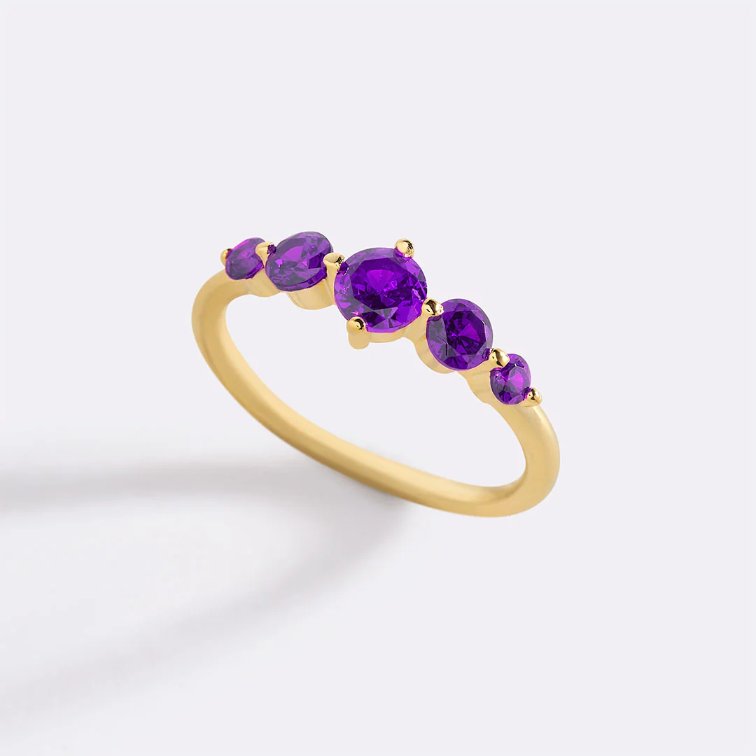 Five Stone Statement Birthstone Ring