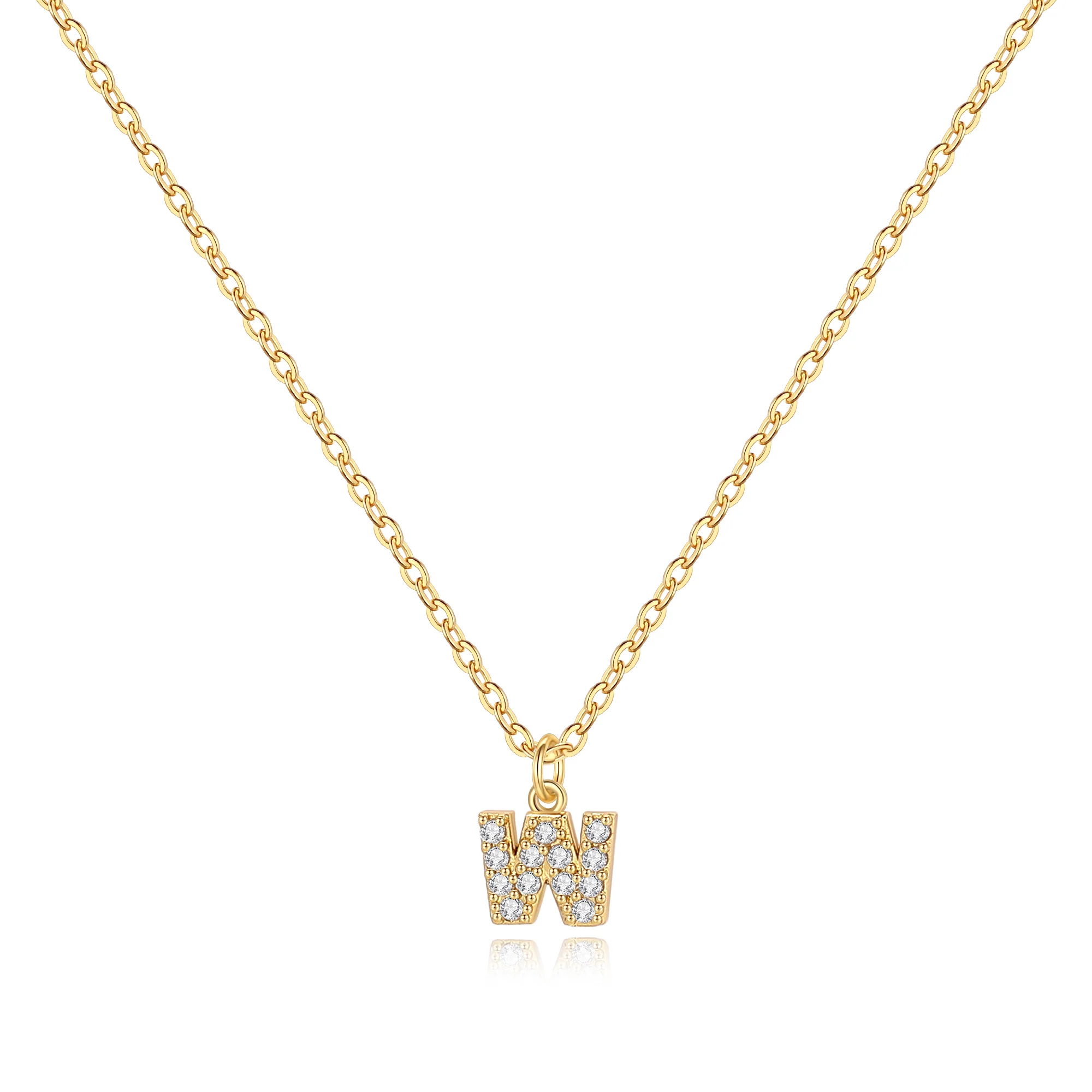 Pavé Uppercase Initial Necklace