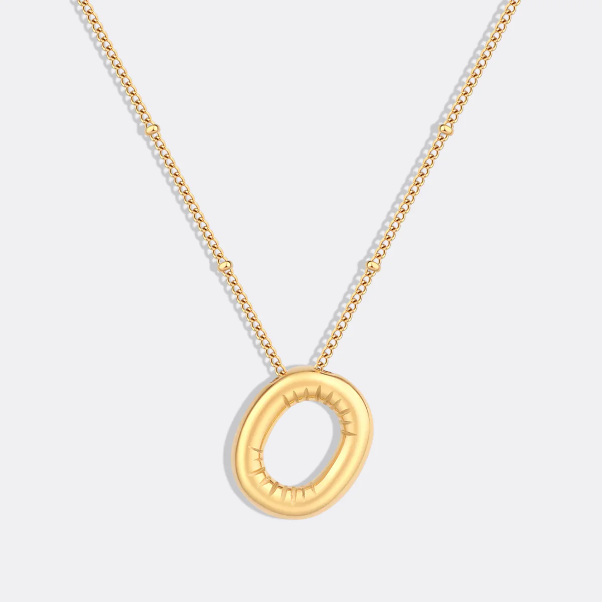 Balloon Initial Necklace with Satellite Chain