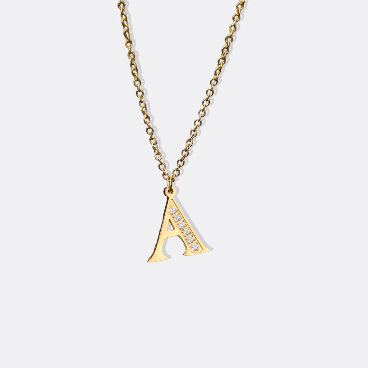 Crystal Accent Letter Satellite Necklace