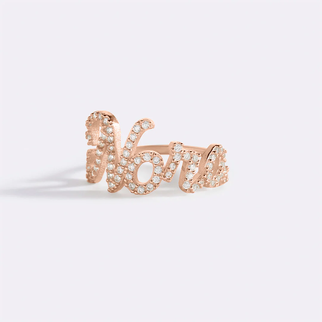 Pave Name Ring