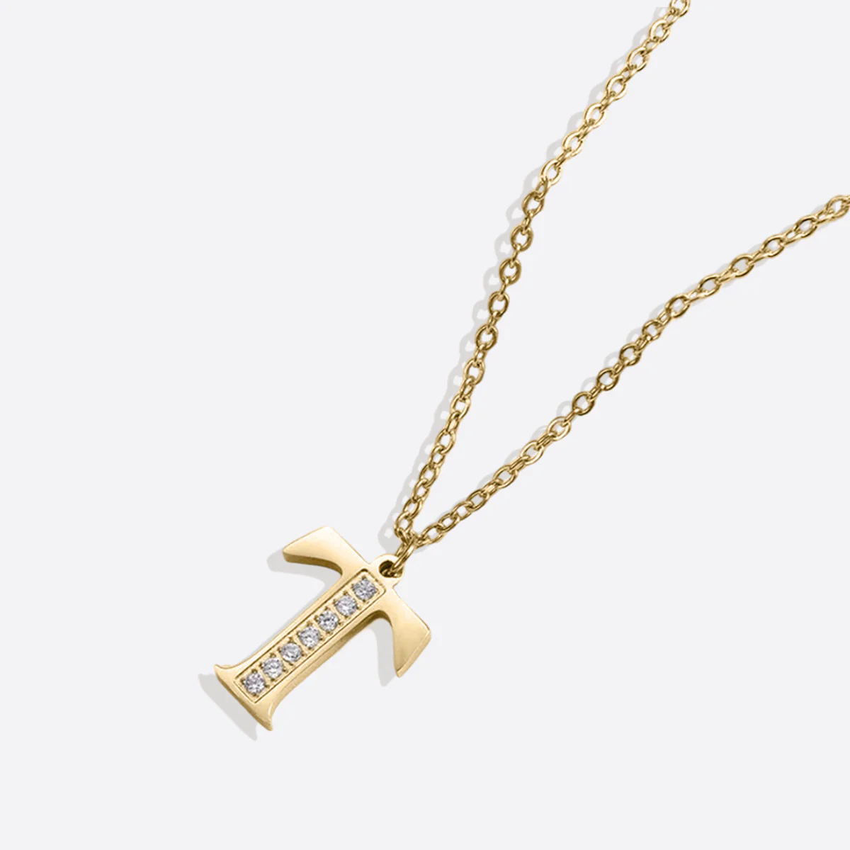 Crystal Accent Letter Satellite Necklace