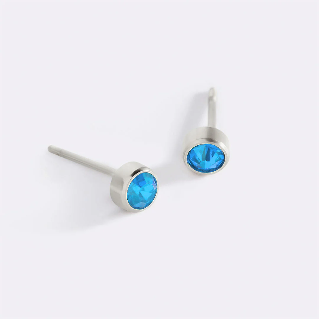 Birthstone Bezel Studs