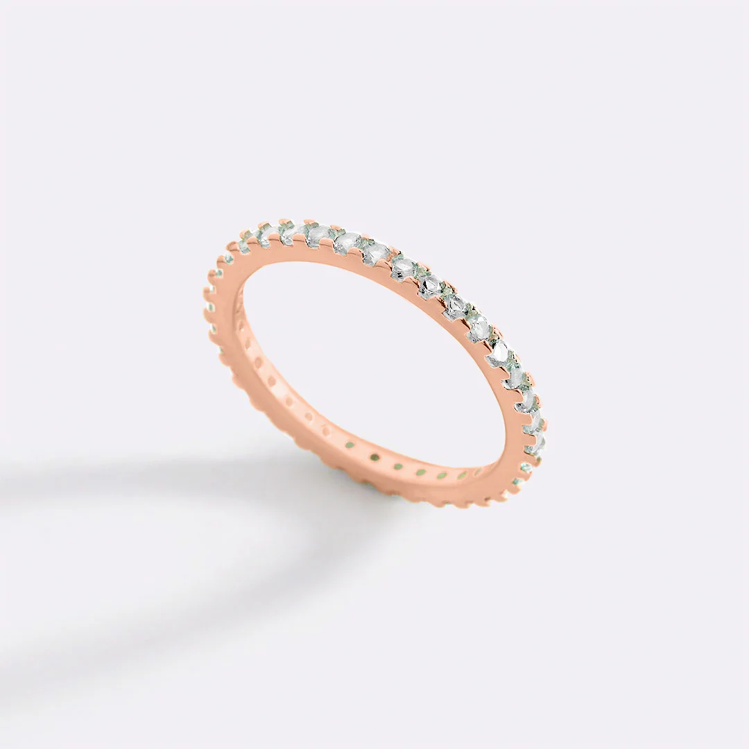 April Birthstone Eternity Stacking Ring