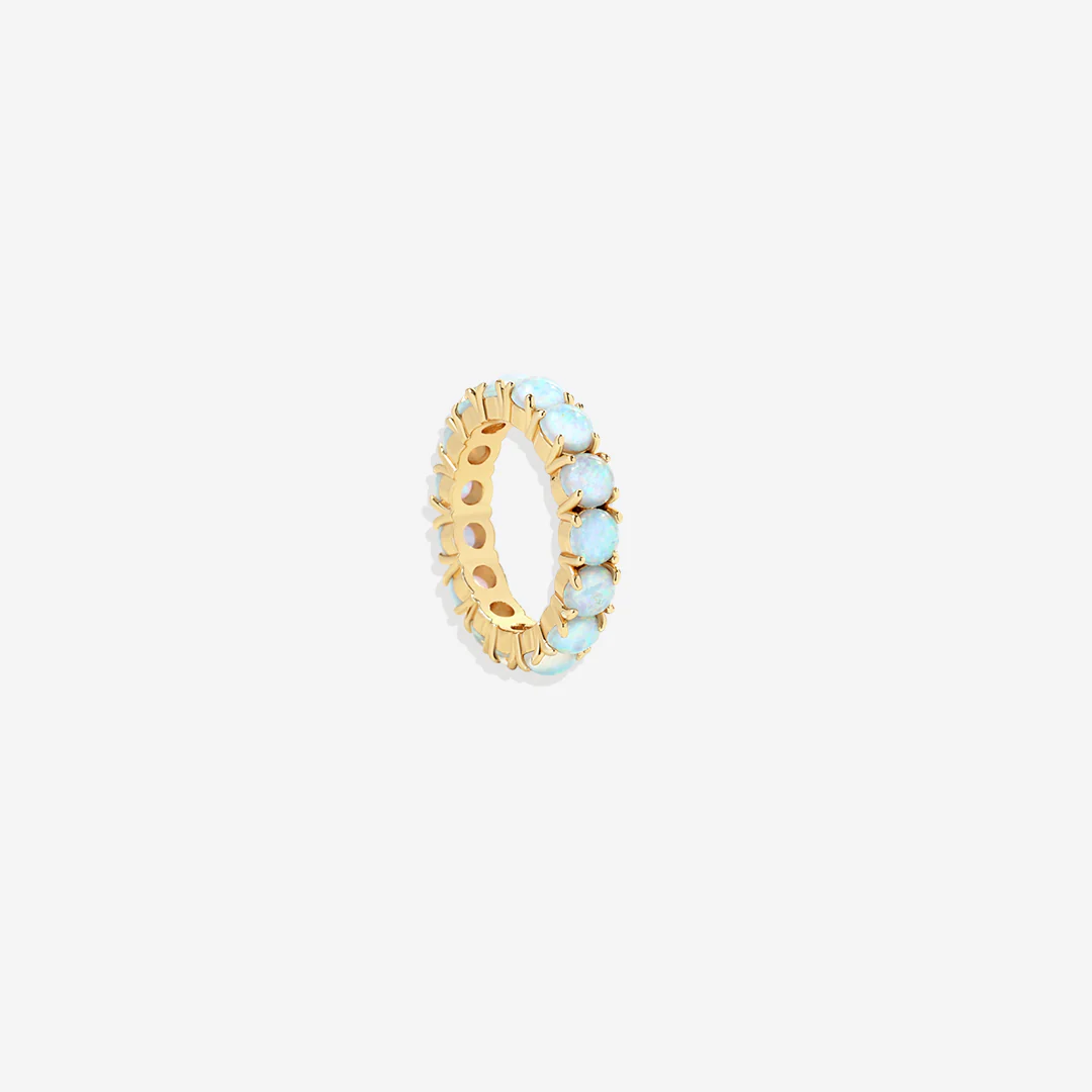 Blue Opal Eternity Ring