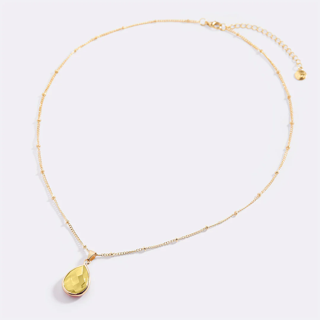 Birthstone Drop Pendant Necklace