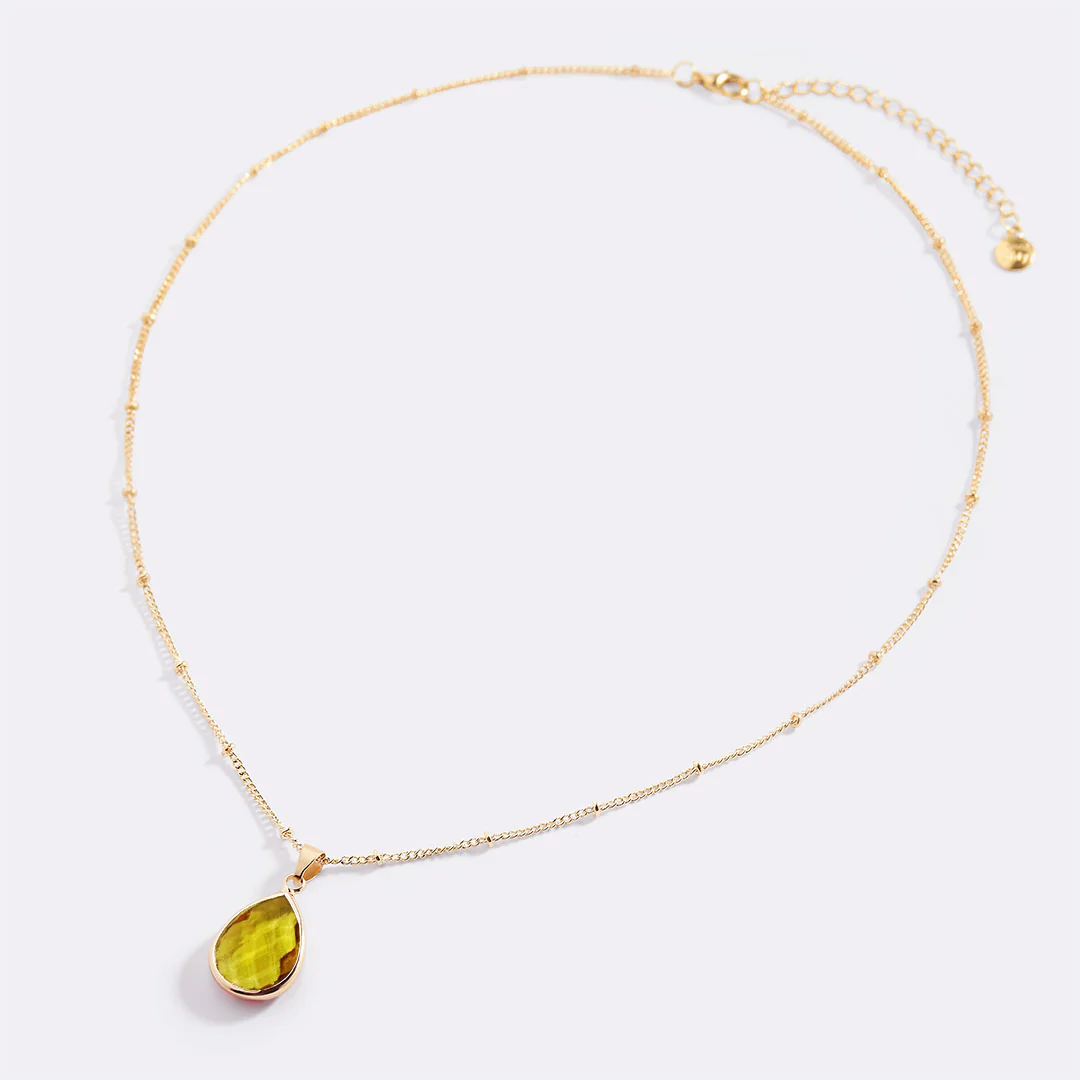 Birthstone Drop Pendant Necklace
