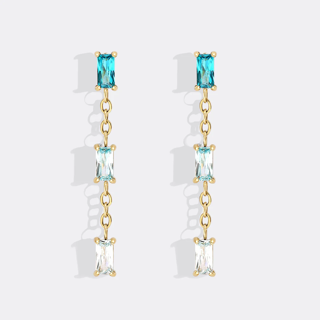 Ombre Baguette Dangle Earrings