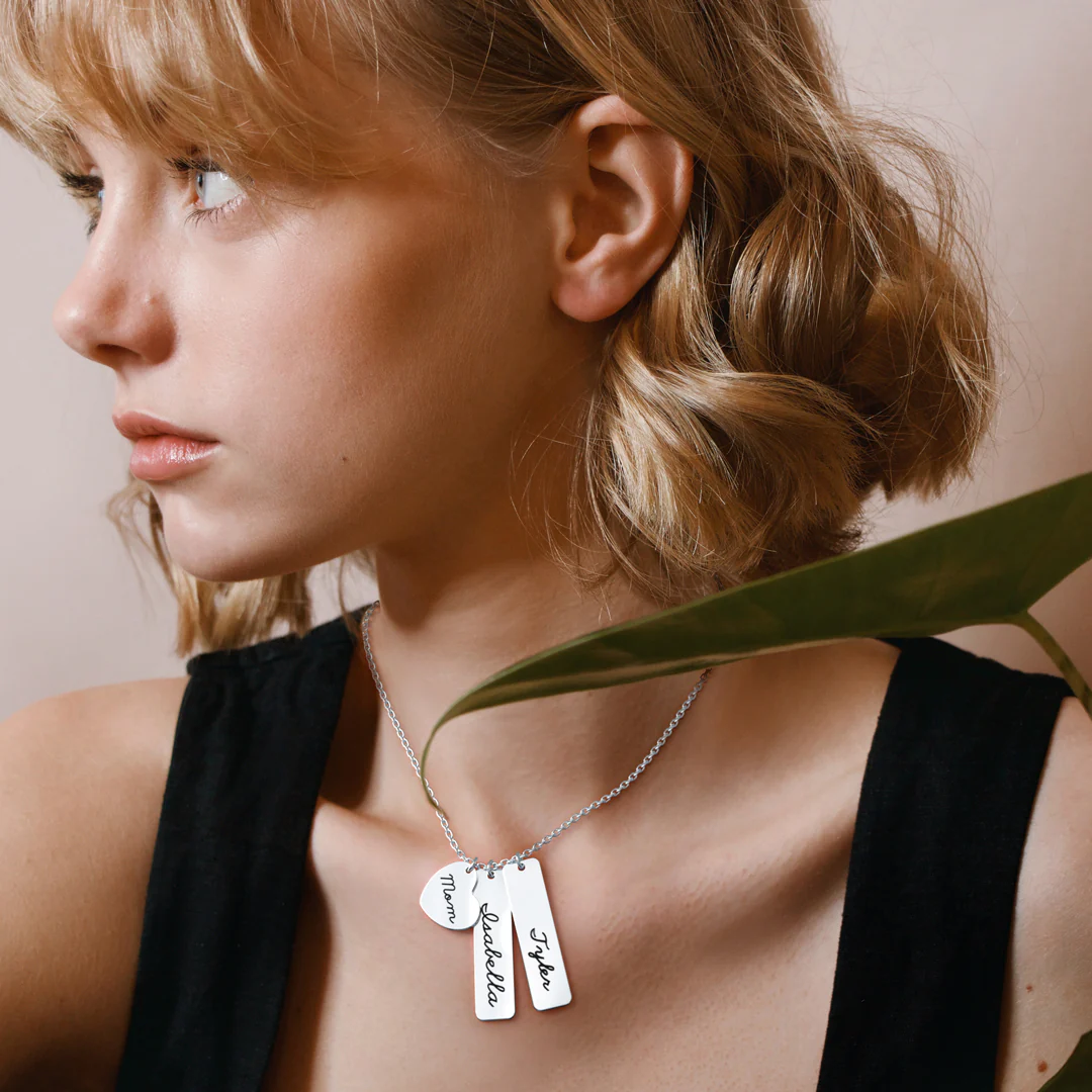 Engraved Heart Pendant Necklace • Best Friend Gift